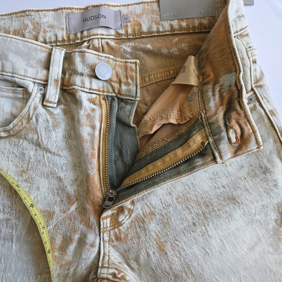 Acid Wash Hudson Skinny Distressed Jeans - Picture 9 of 13